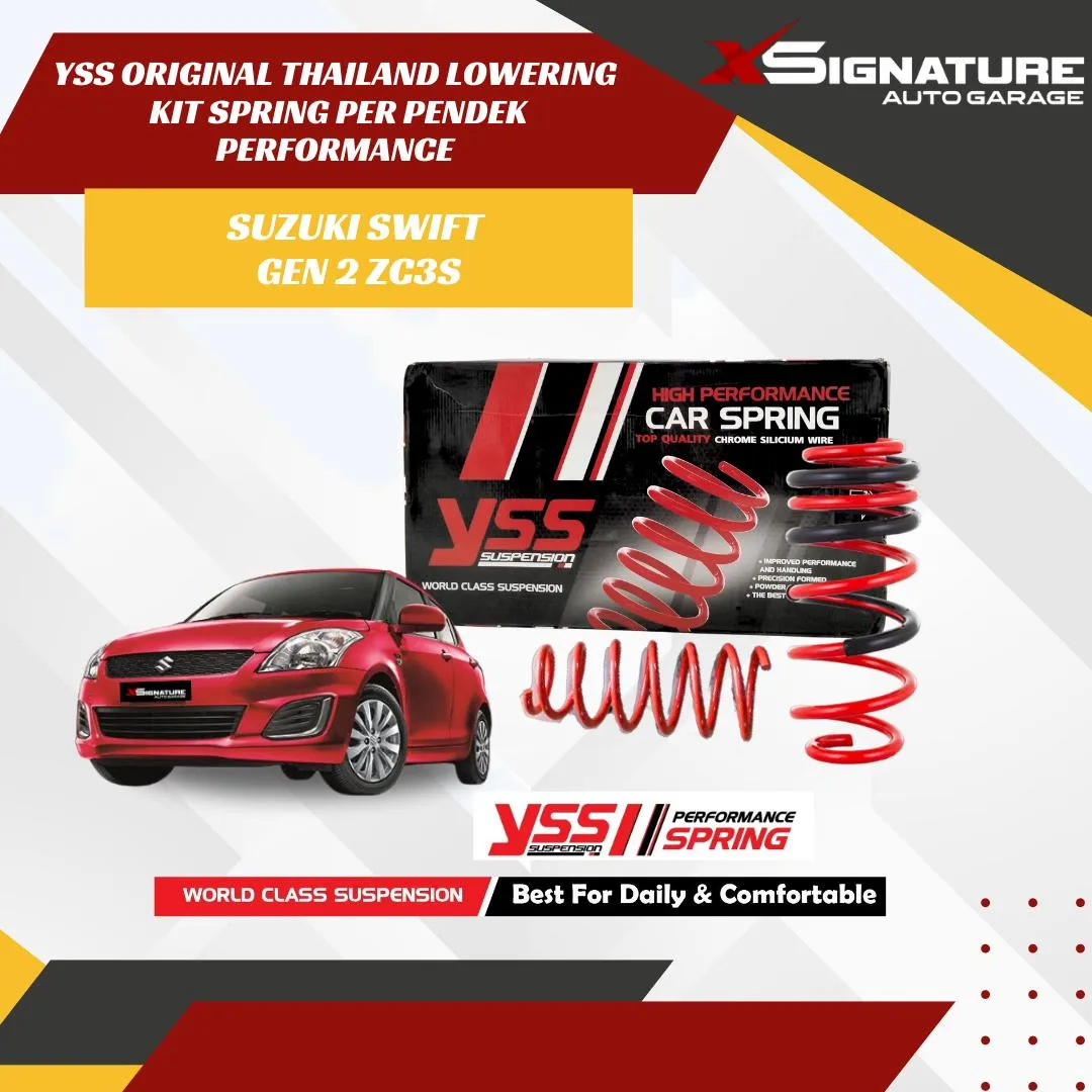 YSS ORIGINAL THAILAND LOWERING KIT SPRING PER PENDEK PERFORMANCE SUZUKI SWIFT GEN 2 ZC3C