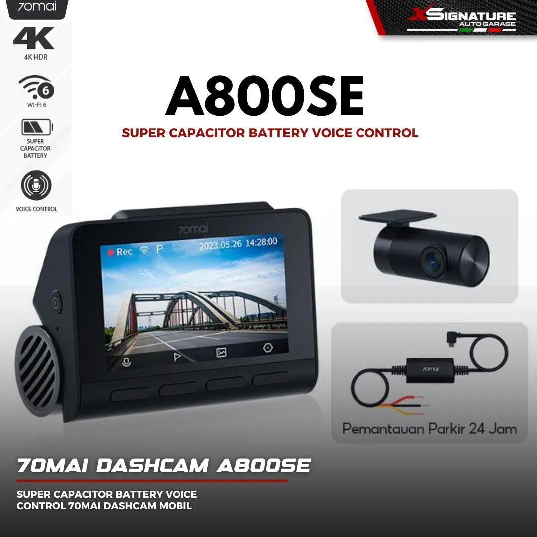 70MAI DASHCAM A800SE SET 4K WI-FI 6 SUPER CAPACITOR BATTERY VOICE CONTROL 70MAI DASHCAM MOBIL