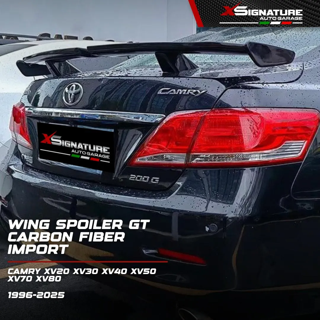 WING SPOILER GT CARBON FIBER IMPORT CAMRY XV20 XV30 XV40 XV50 XV70 XV80 (1996-2025)