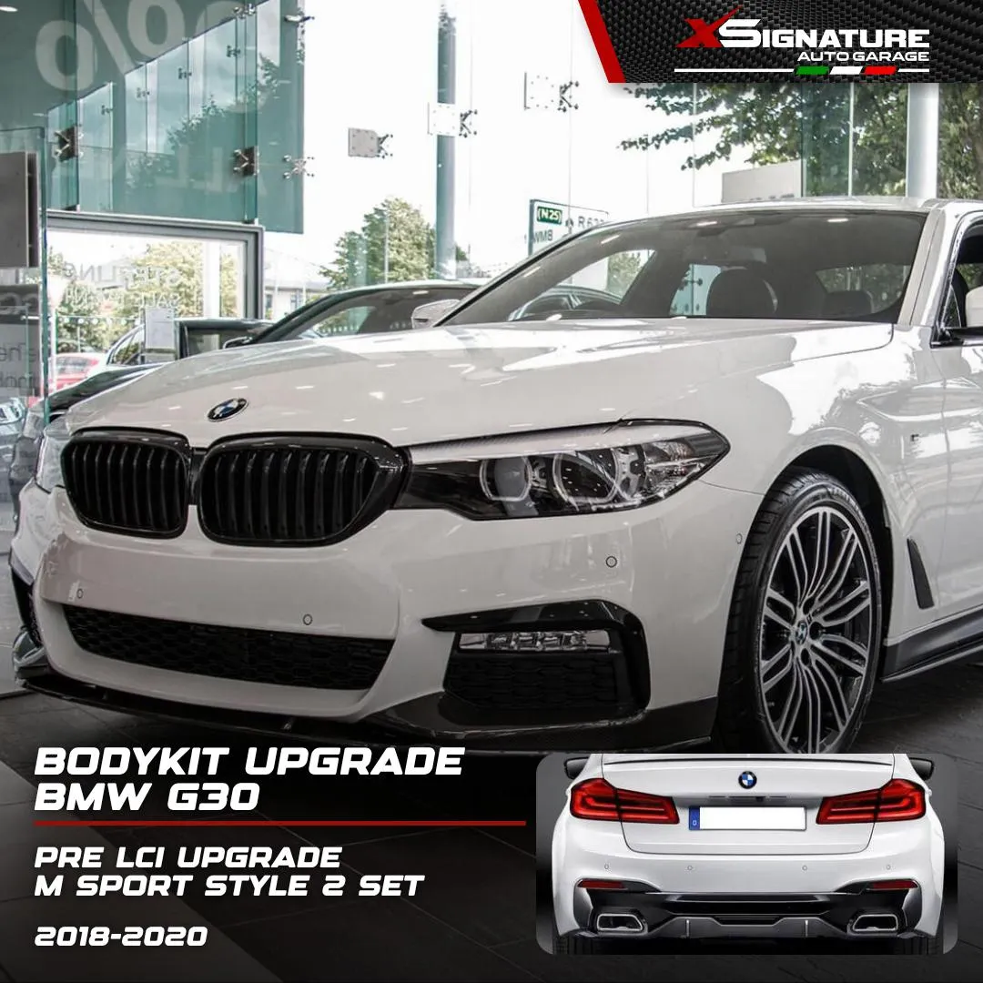 BMW G30 PRE-FACELIFT (2018-2020) PRE LCI UPGRADE M SPORT BODYKIT TYPE 2 COMPLETE SET WITH FRONT LIPS AND REAR DIFFUSER AND DUAL TAIL PIPES