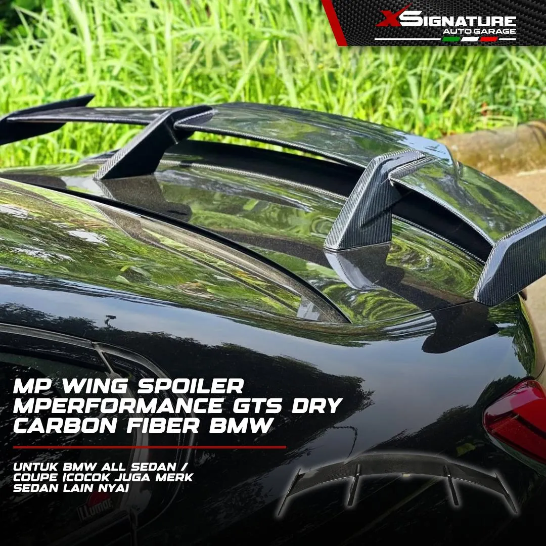 MP WING SPOILER MPERFORMANCE GTS DRY CARBON FIBER UNTUK BMW ALL SEDAN / COUPE (COCOK JUGA MERK SEDAN LAIN NYA) SAYAP IMPORT CARBON FIBER HIGH QUALITY