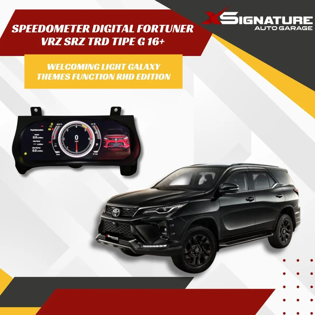 SPEEDOMETER DIGITAL CLUSTER 3MD SERIES UNTUK FORTUNER GR 2.8 21+ WITH WELCOMING LIGHT GALAXY THEMES FUNCTION RHD EDITION