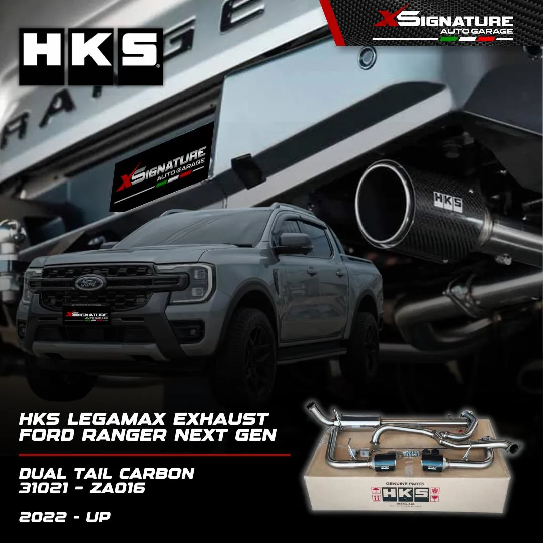 HKS EXHAUST FORD RANGER NEXT GEN 2022+ LEGAMAX DUAL TAIL CARBON