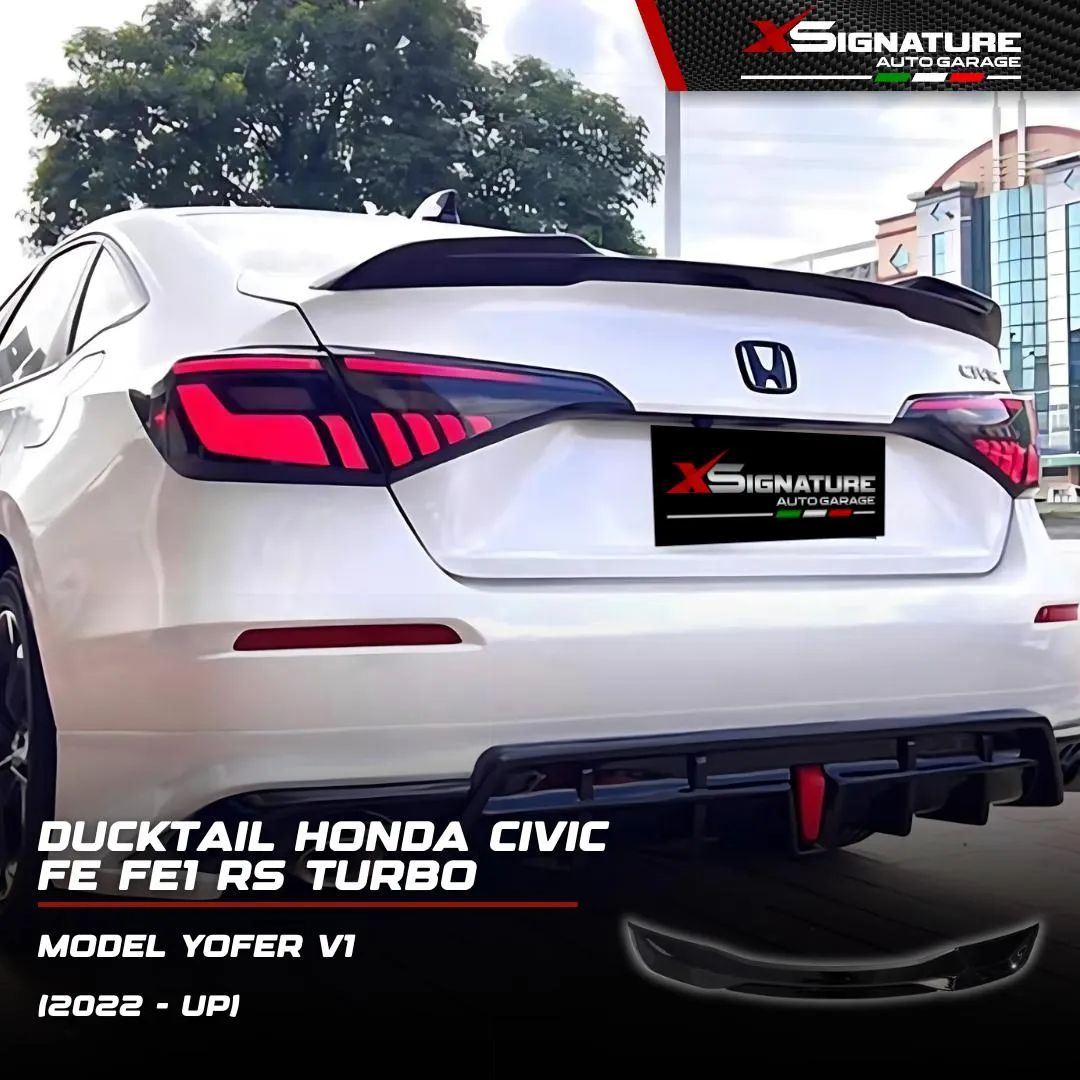 DUCKTAIL SPOILER BAGASI (MENTAHAN) (BELUM CAT) HONDA CIVIC TURBO RS (2022-UP) FE FE1 FE2 MODEL YOFER V1