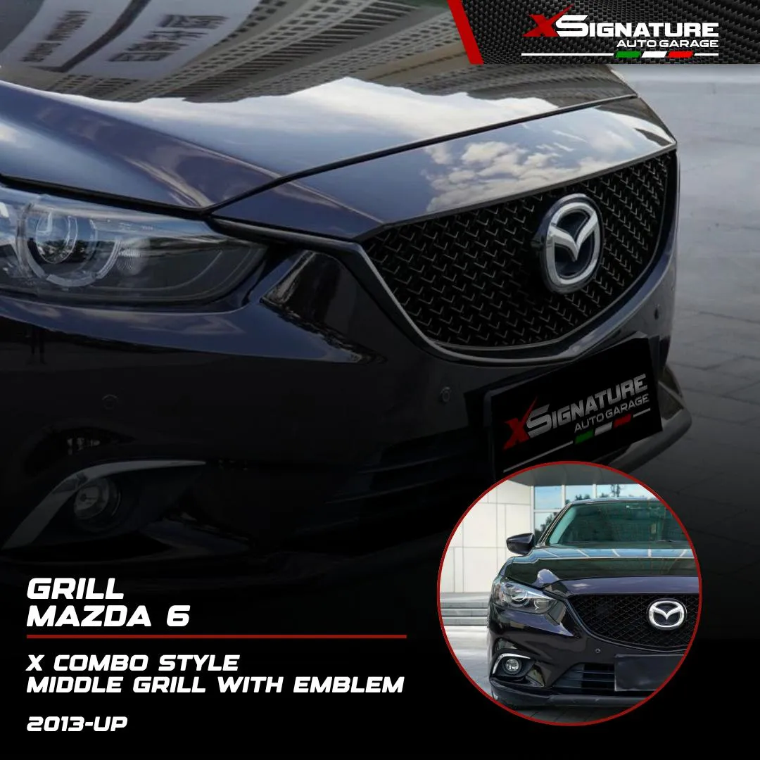 GRILL MAZDA 6 (2013-UP) X COMB STYLE MIDDLE GRILLE WITH EMBLEM