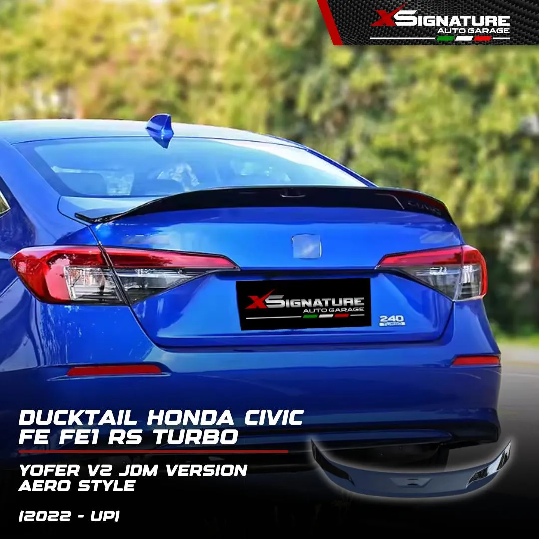 DUCKTAIL SPOILER BAGASI (MENTAHAN) (BELUM CAT) HONDA CIVIC TURBO RS (2022-UP) FE FE1 FE2 MODEL YOFER V2 JDM AERO STYLE