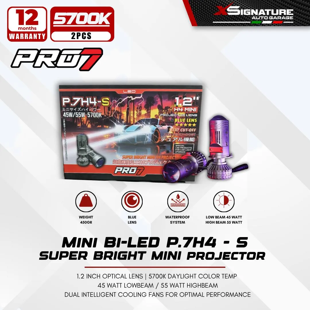 PRO7 P.7H4 - S SUPER BRIGHT MINI H4 PROJECTOR LENS MINI BI-LED