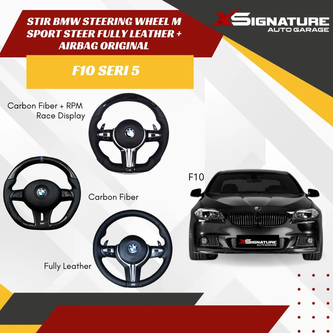 STIR BMW F10 SERI 5 M SPORT STEER FULLY LEATHER + AIRBAG