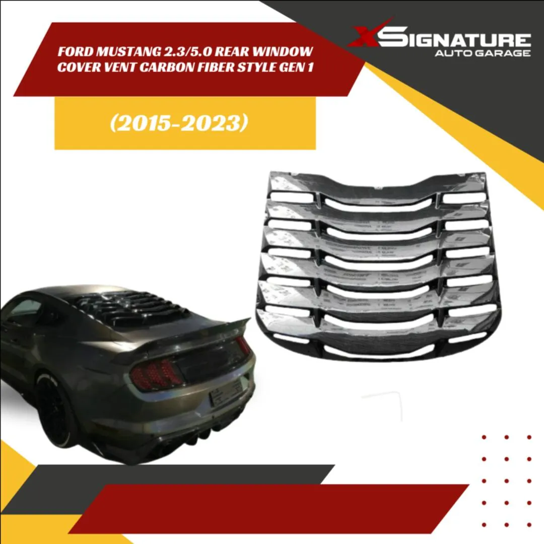 REAR WINDOW COVER VENT CARBON FIBER STYLE GEN 1 FOR FORD MUSTANG 2015