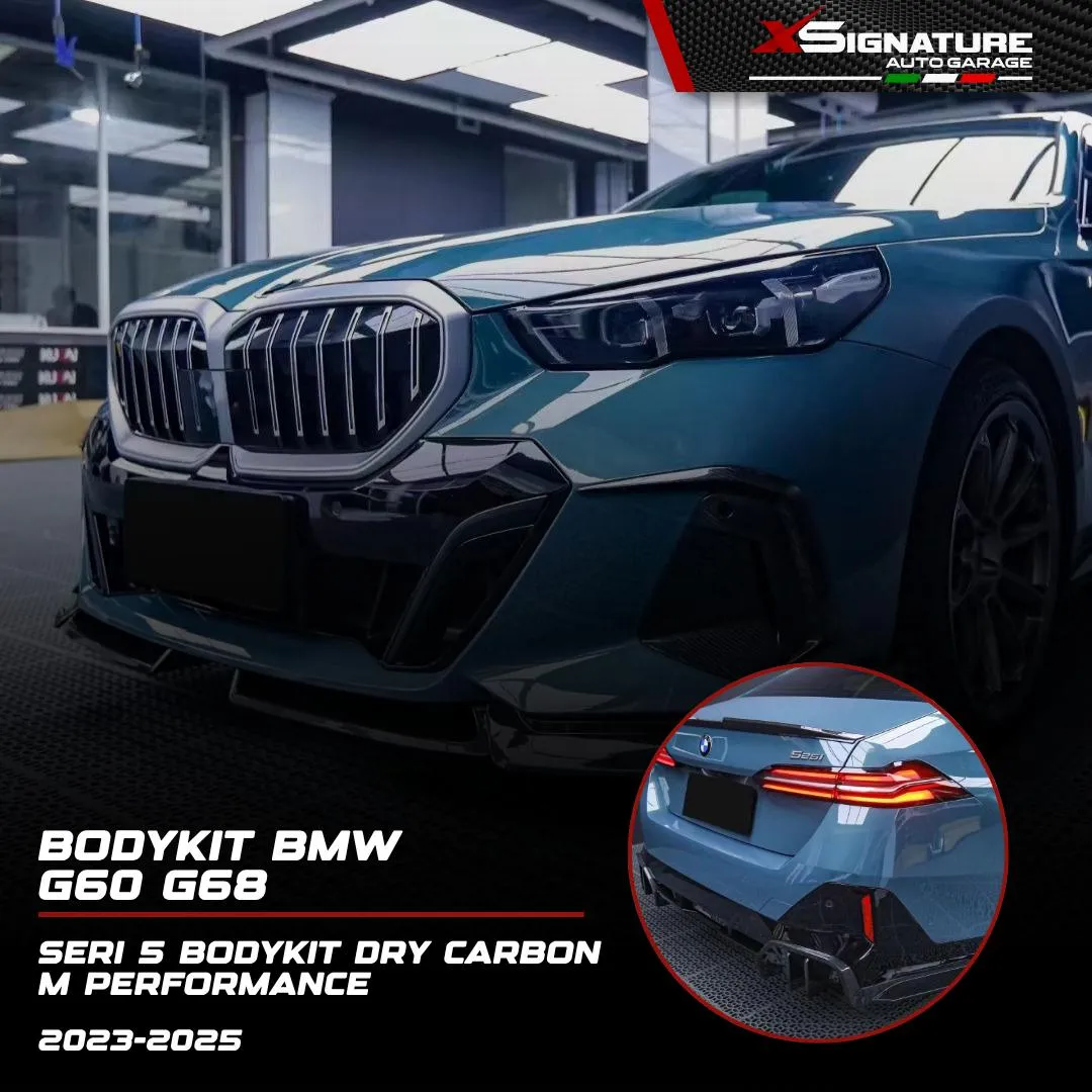 BMW G60 G68 (2023-2025 UP) SERI 5 BODYKIT M PERFORMANCE DRY CARBON FIBER IMPORT COMPLETE SET